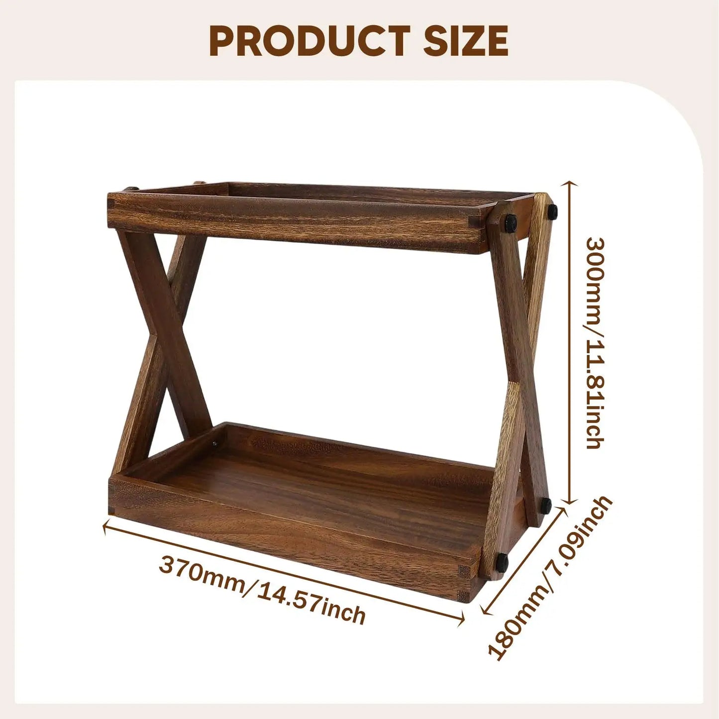 Wood Countertop Shelf Condiment Storage Organizer Kitchen Rack