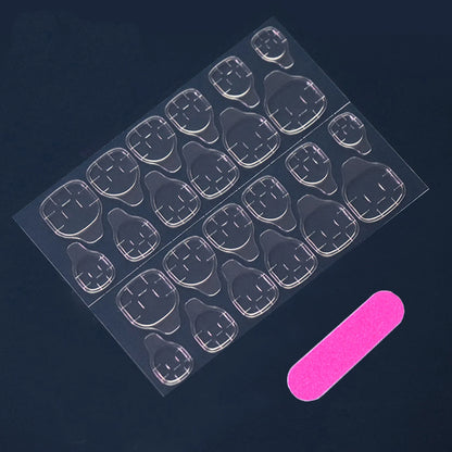 24 fake nails, duck nails almond nails fashionable wearable nails, ladies press nails, including 1 nail glue and 1 nail file