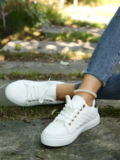 2024 Women Sneakers Tennis Platform Shoes for Women Comfort Casual Flat Tenis Woman Lace-up White Sports Women Vulcanized Shoes