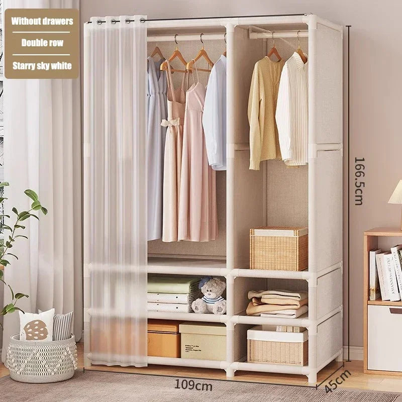 Floor-Standing Simple Wardrobes Home Large Capacity Durable Clothes Cabinet Dustproof And Economical Wardrobe Bedroom Furniture