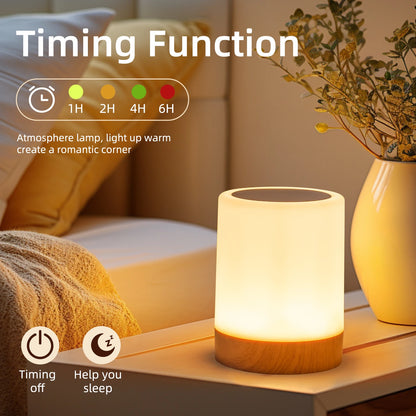 16 Colors Smart Touch Bedside Table Lamp RGB USB Rechargeable Night Light Desk Lamp Bedroom Decoration Gift Dining Table Light
