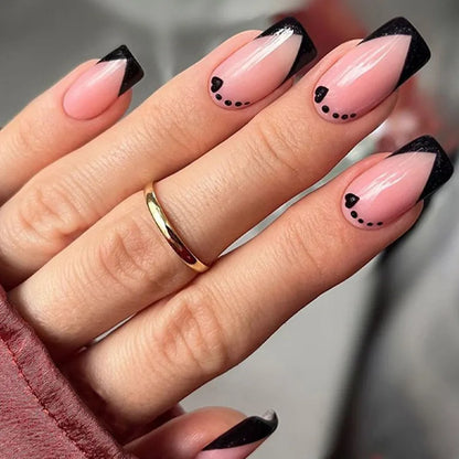 24Pcs Leopard Print Fake Nails Artificial Finished Press on Short Ballet White Fake Nail Wearable Full Cover Nail Art Tips