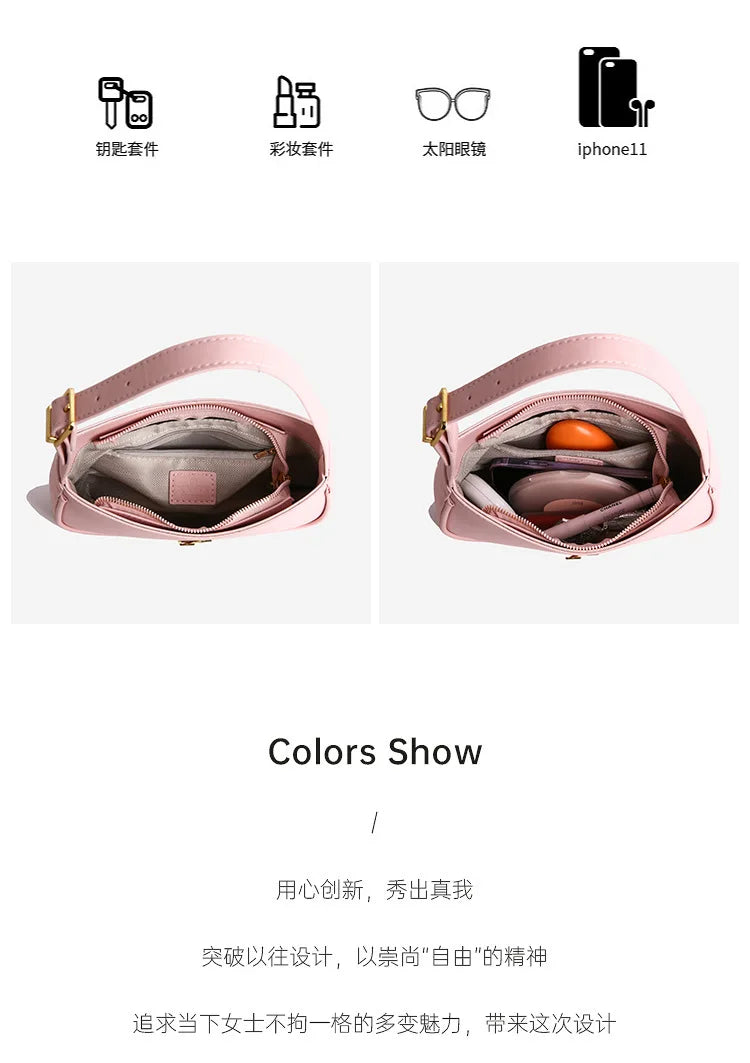 Luxury Underarm Bag for Women, Minimalist Designer Shoulder Purse, Fashionable Crossbody Bag, High-End Aesthetic & Versatile