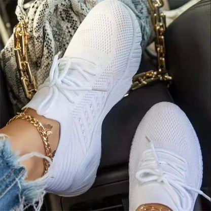 2024New Women's Sneakers Shoes Tennis Female Sport Gym Running Shoes Lace-Up Casual Shoes Mesh Breathable Zapatillas Mujer Woman