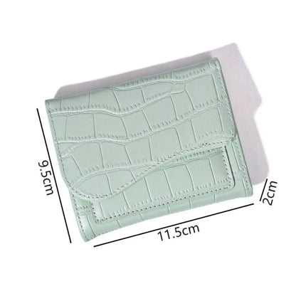 Women Mini Wallet Purse Female Short PU Leather Purse Solid Color Lightweight Fashion Multiple Card Positions for Student