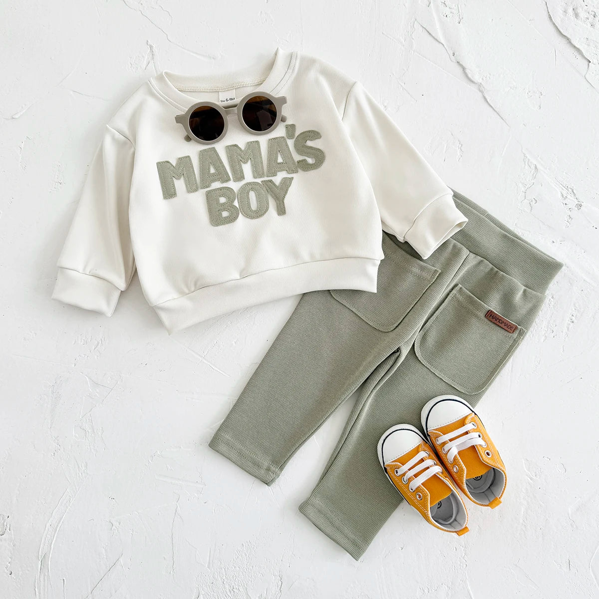 2025 Baby Boy Clothes MAMA'S BOY Sets Fall Baby Girl Infant Outfit Sweatshirt Top Pants 2Pcs Long Sleeve Winter Warm Infant Suit