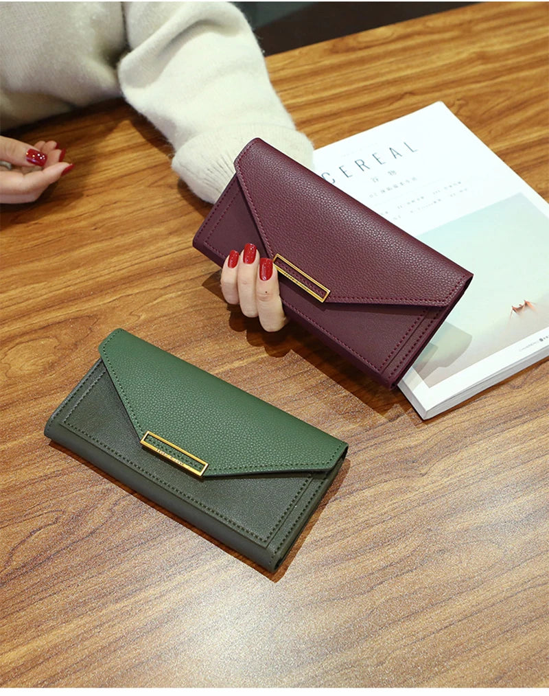 Multi-functional Wallet For Women Large Capacity PU Leather Women's Purses Long Hasp Cards Holder Ladies Money Coins Clutch Bag