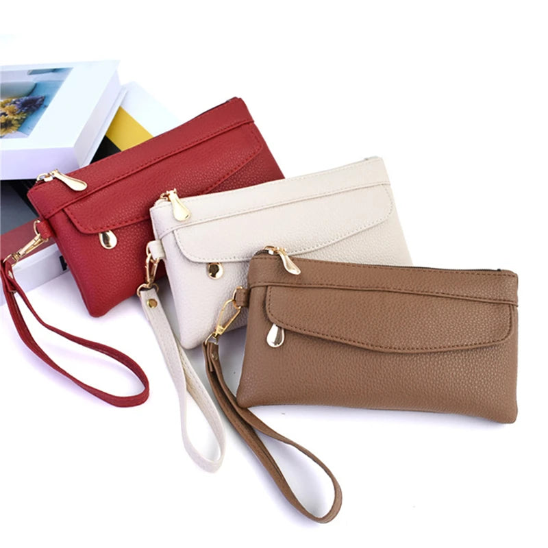Women's Portable Fashion Wallet Pu Leather Hangbag Female Purses Coin Pocket Waterproof Phone For Ladies Bag