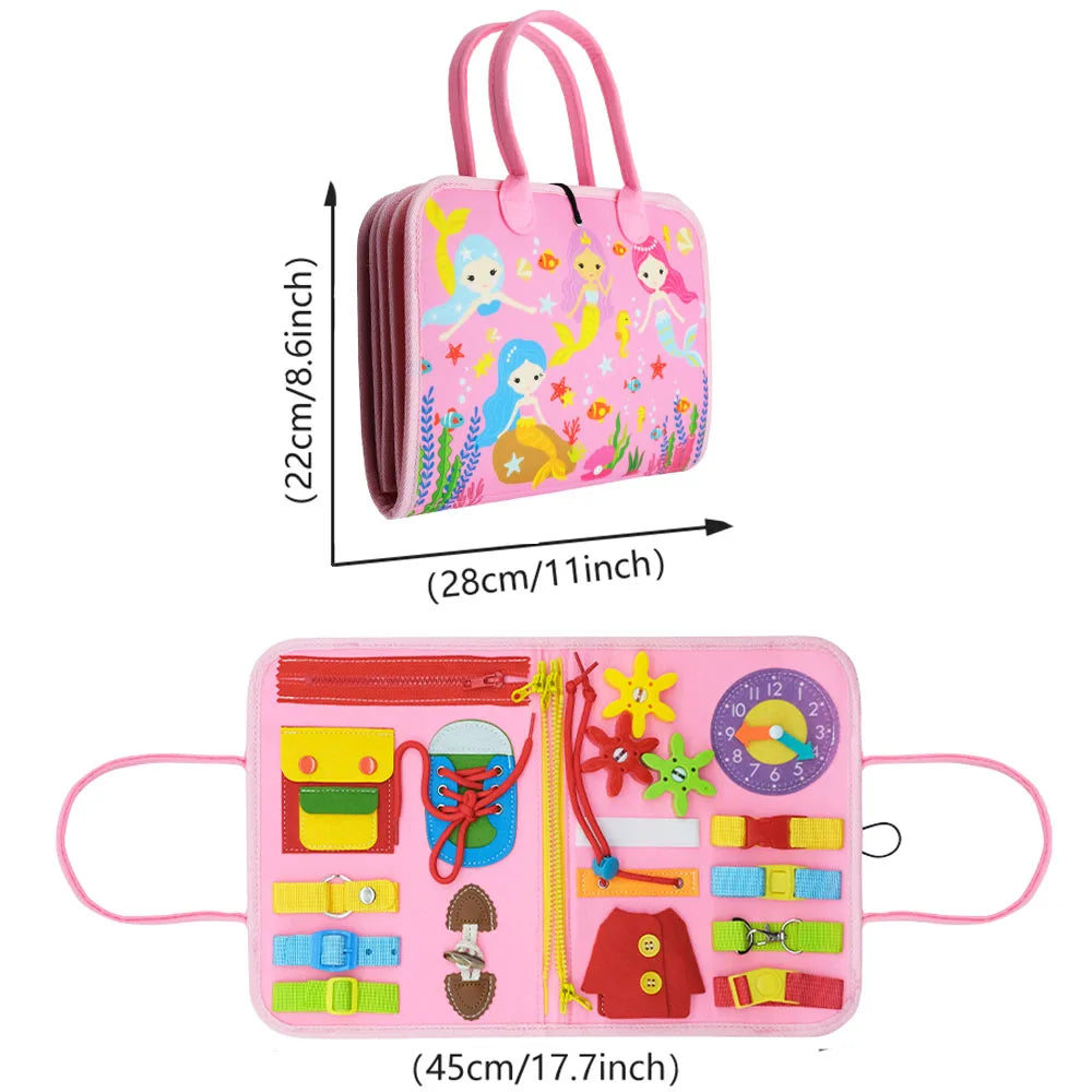 Montessori Toys Busy Board Sensory Activity Developing Board for Motor Skills,Learning Board for Toddlers  Christmas Gift