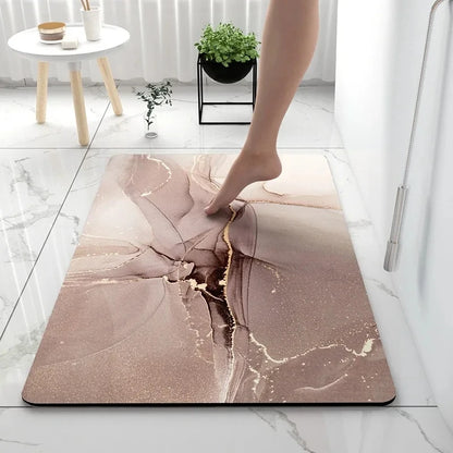 Bathroom Rugs Soft Diatomaceous Earth Floor Mat Super Absorbent Toilet Carpet Door Foot Mats Bath Non-slip Rubber Shower Rug Pad