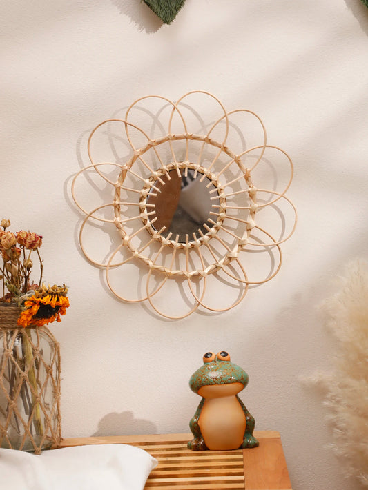 Decorative Mirror Wall Decor Hand Knitting Wall Art Handmade Wall Mirror Room Decors Aesthetic Mirror For Bedroom Living Room