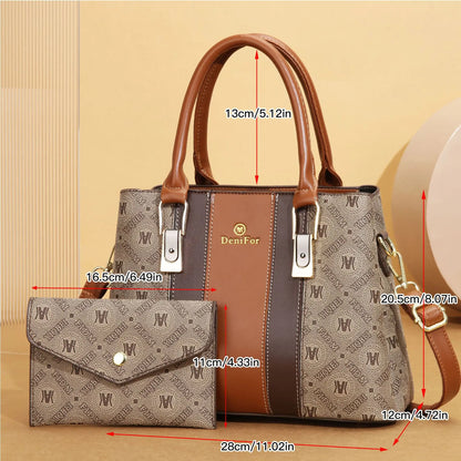 Women Purses and Handbags Top Handle Bags PU Leather Satchel Tote Lady Shoulder Messenger Bag For Work Commuting