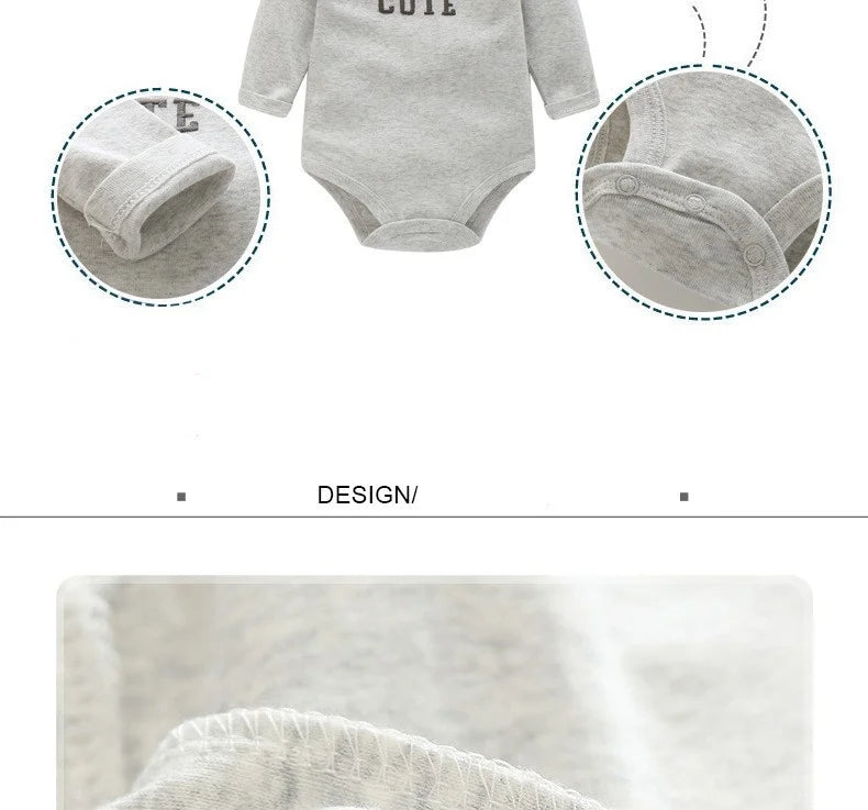 Newborn Baby Girls Clothes Set Pure Cotton Clothes Soft Cute Animal Kids Bodysuits+Pants Outfit Toddler 3Pcs Kids Bebe 6-24M