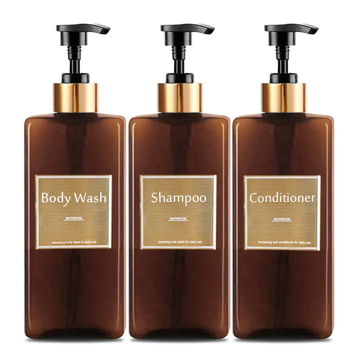 Shower Soap Dispenser Set Refillable Shampoo and Conditioner Bottle for Bathroom Kitchen Dish Soap Hand Soap Bottle
