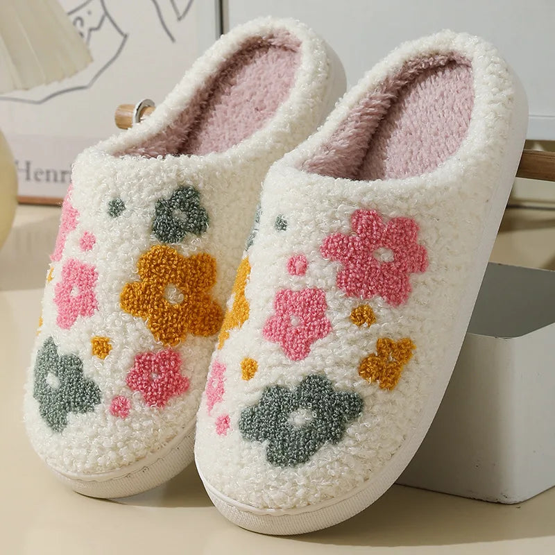 House Slippers Fashion Winter Fashion Women Short Plush Keep Warm Slip on Slippers Casual Plus Size Men Couples Indoor Shoes