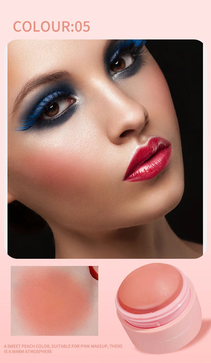 6 colors Waterproof Blush Cream - Long-Lasting, Multi-Use Makeup for Women