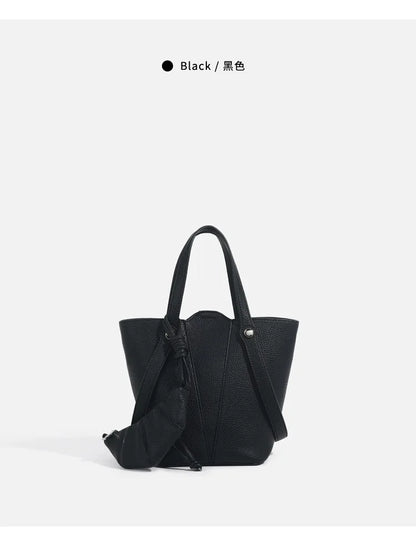 Designer PU Leather Bucket Bag Women Fashion Two-in-One Shoulder Crossbody Top Handle Convertible Purse High Quality