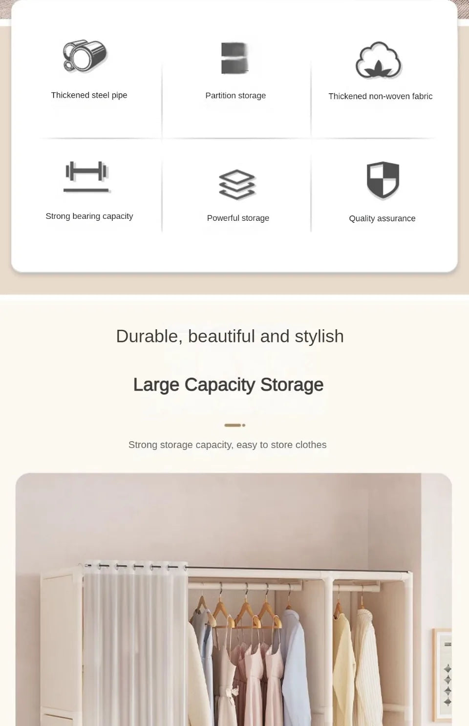 Floor-Standing Simple Wardrobes Home Large Capacity Durable Clothes Cabinet Dustproof And Economical Wardrobe Bedroom Furniture