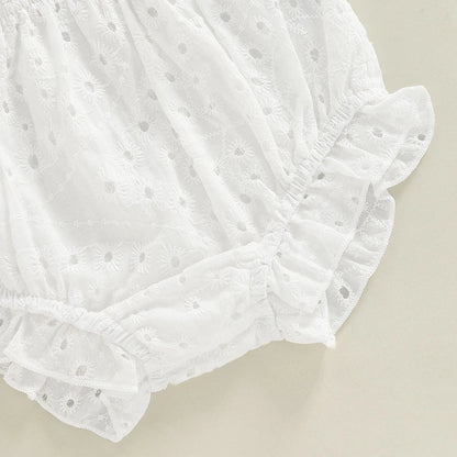 0-24M Toddler Baby Girl Clothes Set Solid Color Cutout Round Neck Long Sleeve T-shirt Tops and Elastic Casual Ruffle Shorts