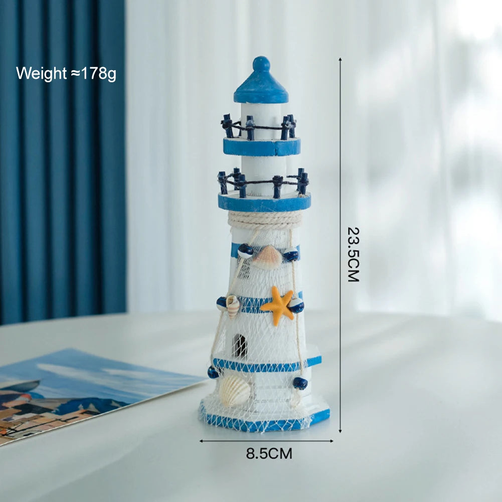 Mediterranean Wooden Lighthouse Sea Decorations Home Decoration Creative Marine Style Decor Gifts For Kids Living Room Ornament