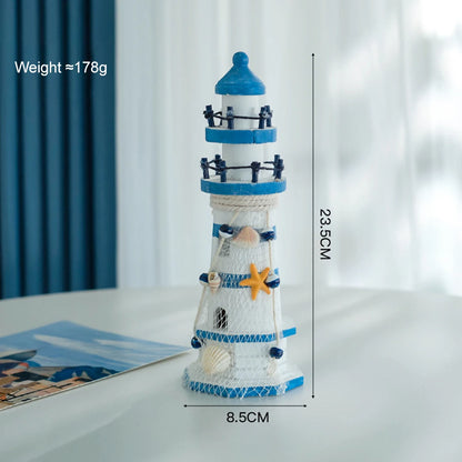 Mediterranean Wooden Lighthouse Sea Decorations Home Decoration Creative Marine Style Decor Gifts For Kids Living Room Ornament