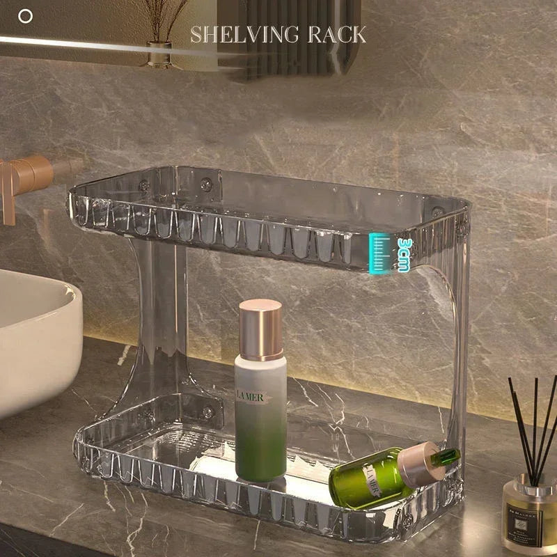 Bathroom Storage Rack Toilet Double Layer Cosmetics Storage Box Washstand Organizer Desktop Skincare Storage Rack Display Stand