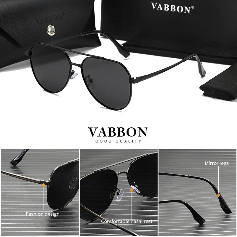 Polarized Sunglasses For Men Large Metal Frame Sun Protection And UV Protection Sunglasses Aviator Sunglasses Frog Mirro 9542