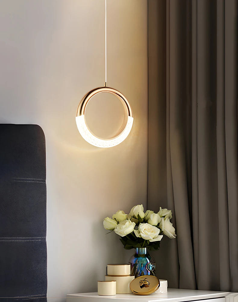Light Luxury Bedside Bedroom Light Modern Minimalist Bar Pendant Light Background Wall Light Bedside Small Pendant Light