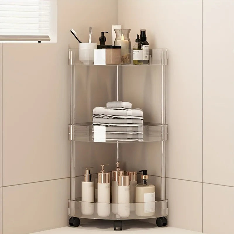 Shelf Trolley Bathroom Organizer Shelves Kitchen Home Large Capacity Storage Rack Acryl Cart Corner Cosmetic