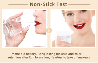 QIBEST 24 Colors Liquid Lipstick Ultra Matte Velvet Long Lasting Women Beauty Red Nonstick Cup Waterproof Lip Gloss Nude Makeup