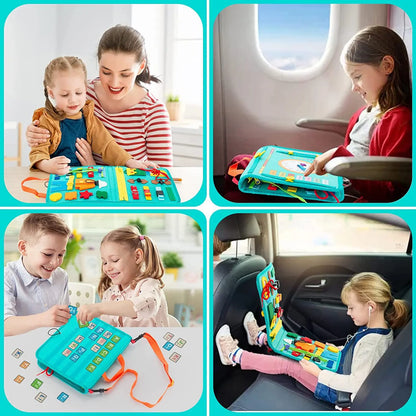 Montessori Toys Busy Board Sensory Activity Developing Board for Motor Skills,Learning Board for Toddlers  Christmas Gift