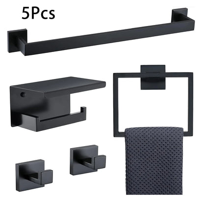 Bathroom Set  Stainless Steel Towel Ring Holder Toilet Paper Holder  Towel Bar  Rail Rack  Hanger Hook  Bathroom Hardware Set