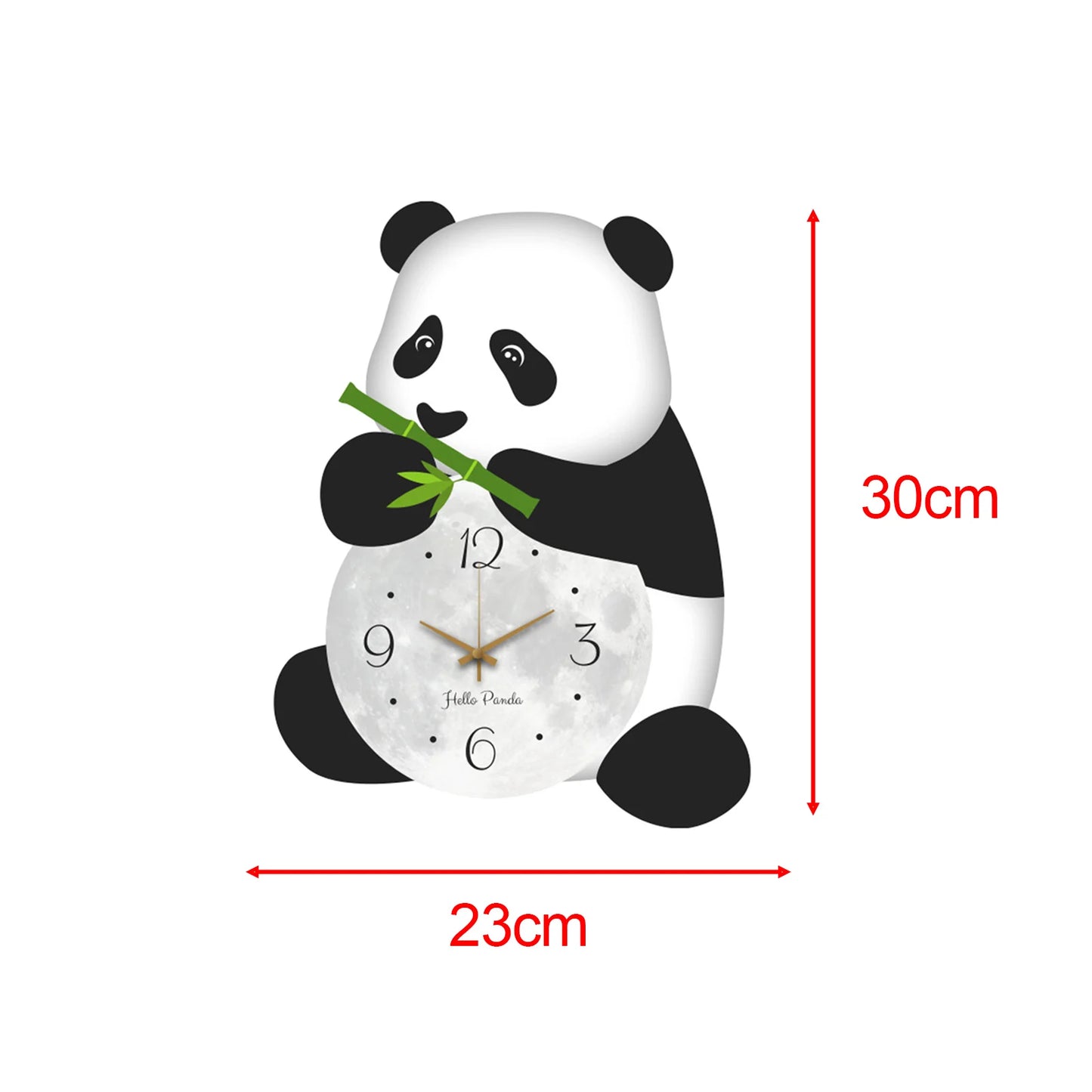 Panda Wall Clock Silent Cute Wall Hanging Decor for Kids Room Kitchen Office Decorative Clock Silent Bedroom Living Room