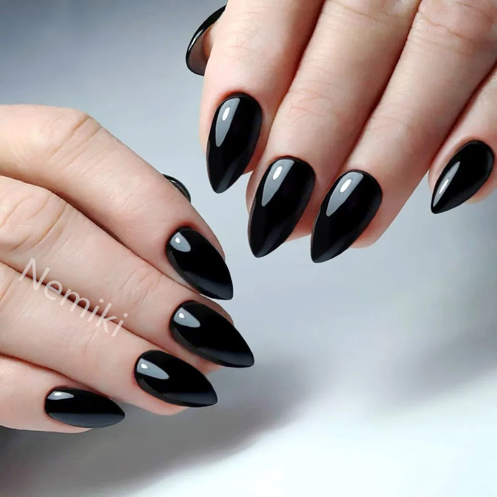 2 Sets Short Fake Nail Designs Red Stilettos Woman Artificial Press On Fake Nails For Gluing DIY Lady Finger Tip Manicure Tools