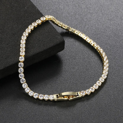 Fashion 2.5mm Zirconia Tennis Bracelet for Women Crystal Charm Designer Tennis Thin Chain Bracelet on Hand Wedding Jewelry KC128