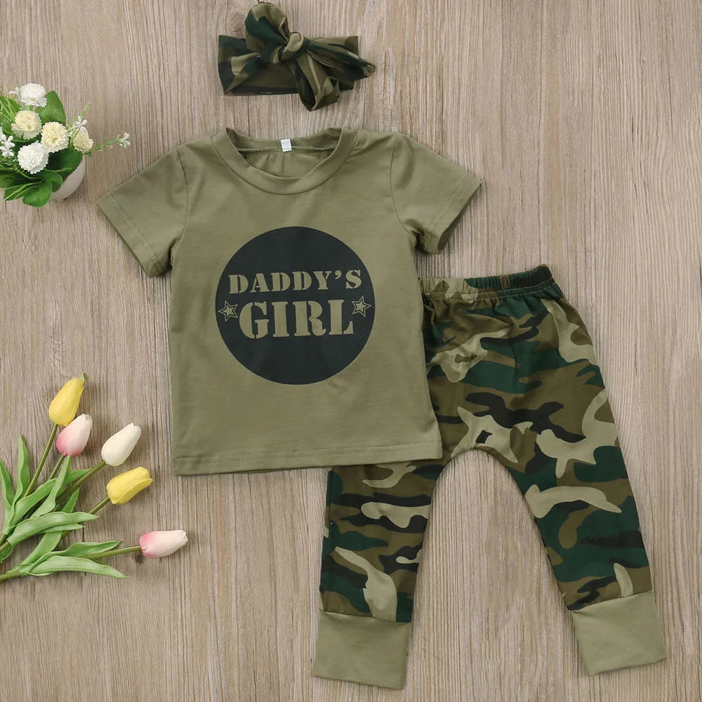 Newborn Baby Boy Clothes Camouflage Print Toddler Girl Clothes T-shirt Harem Pant 2Pcs Boys Set Children Infant Outfit A255