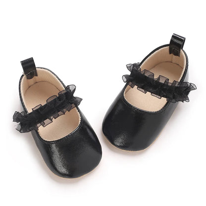 Black British Retro Princess Shoes For Spring And Autumn 0-18 Months Baby Shoes With Soft Soles And Non Slip Baby Walking Shoes