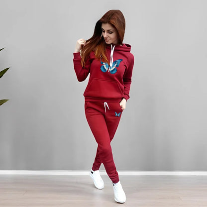 Women's 2 Piece Outfit Set Hoodie Joggers Tracksuit Casual Daily Fashion Autumn Winter Female Home Outdoor Comfort Warm Outfit