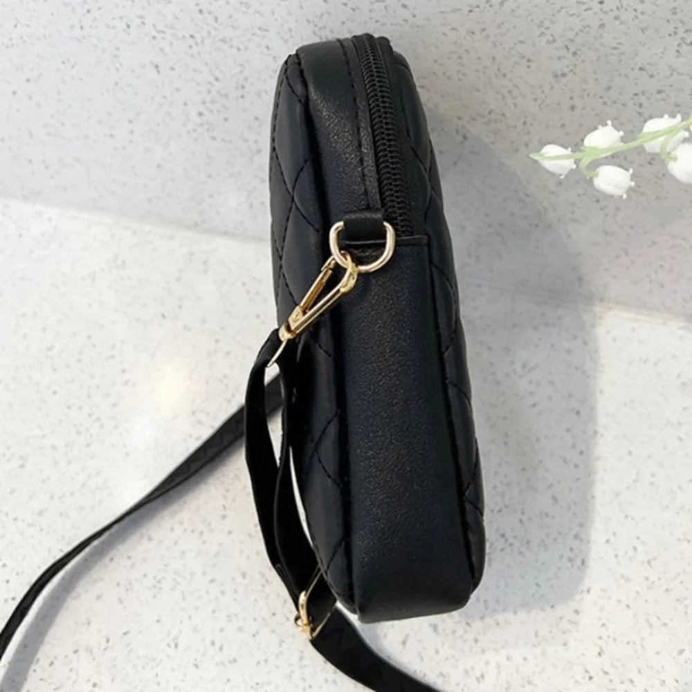 PU Leather Shoulder Bag Fashion Mini Embroidery Crossbody Bag Women Fashion Mobile Phone Bags Waterproof Handbag Female Wallet
