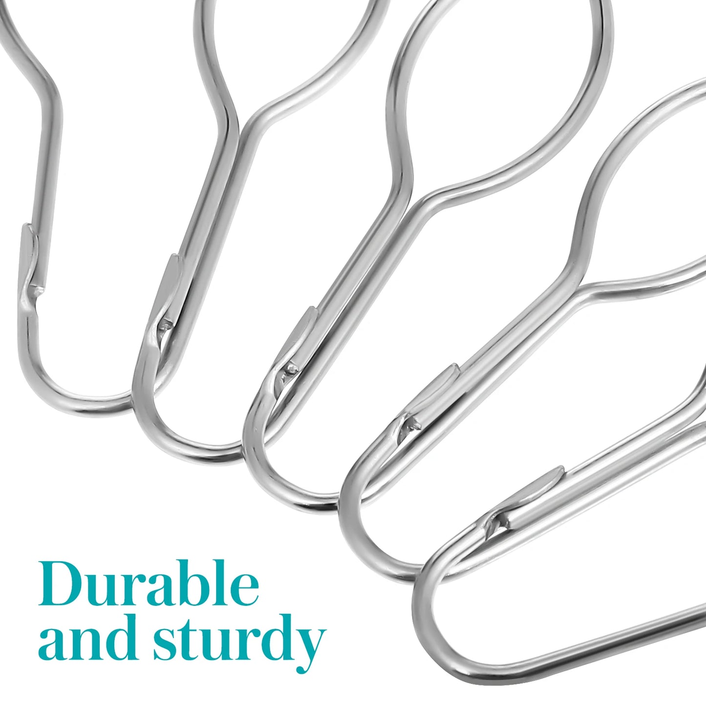 Curtain Hooks Set Silver Ring Curtain Hook Accessories Bathroom Gourd Shape Shower Hooks Multifunctional Hardware Fittings