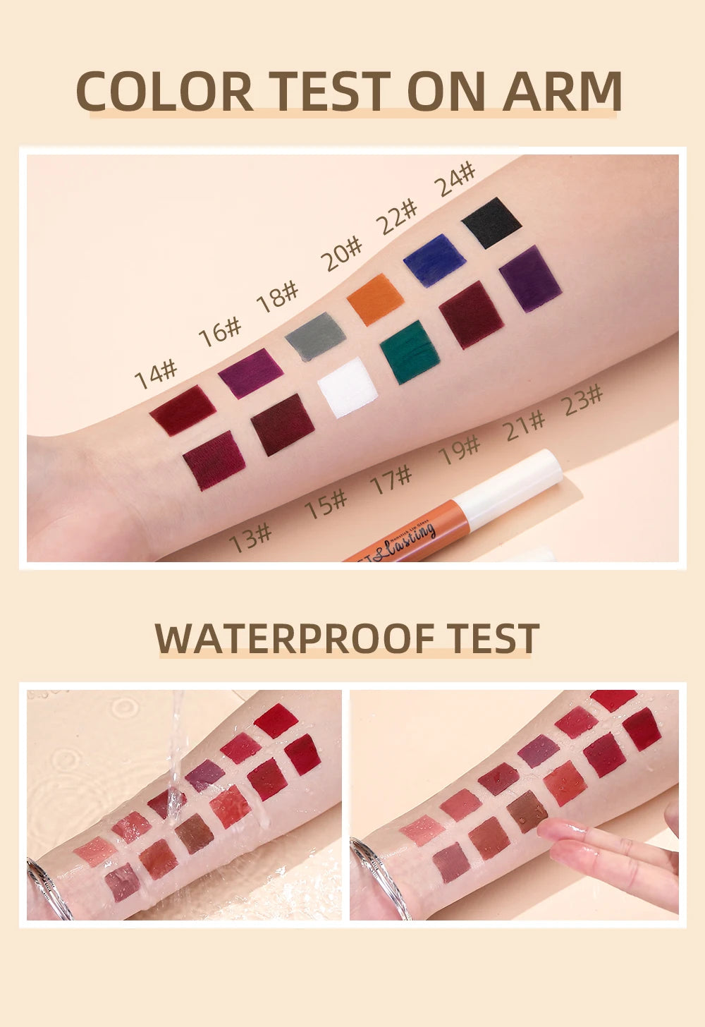 QIBEST 24 Colors Liquid Lipstick Ultra Matte Velvet Long Lasting Women Beauty Red Nonstick Cup Waterproof Lip Gloss Nude Makeup