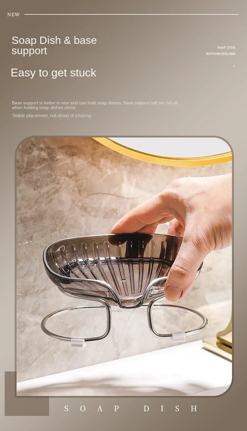 Bathroom Soap Dish Light Luxury Toilet Shower Soap Holder with Drain Water Soap Storage Case Tray Container Bathroom Gadgets