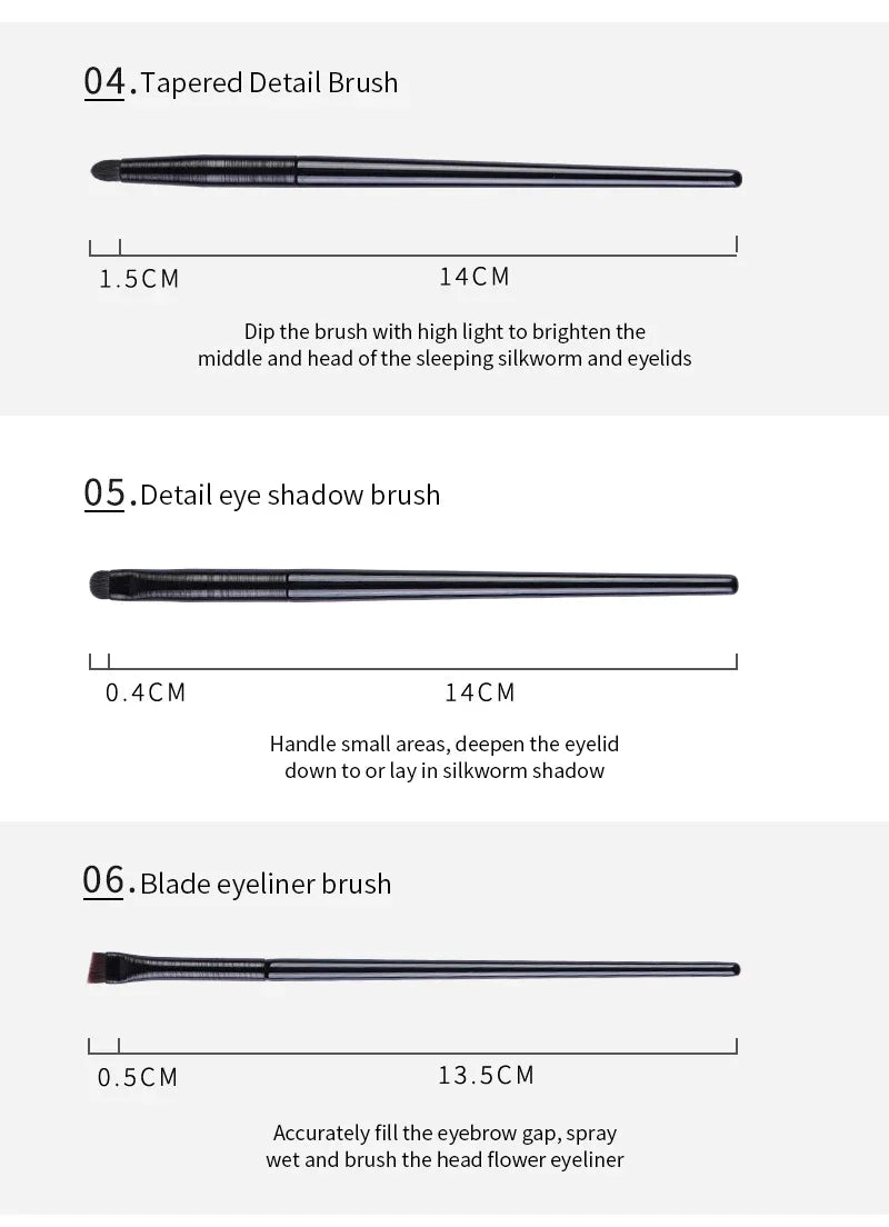 6PCS Eyes Makeup Brushes Set Professional Soft Contouring Eyeshadow Eyeliner Eyebrow Brush Women Facial Beauty Cosmetic Tool