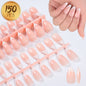 360/150pcs/box Nude Pink Almond French False Nails White Tip Design Short Wearing Fake Nails Women Nails Press On Nails Manicure