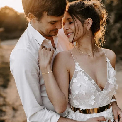 Gold Jewelry Set for Women, Dainty 14K Gold/Silver Plated Pearl Necklace and Earring Set with Drop Earrings Bracelets Necklace