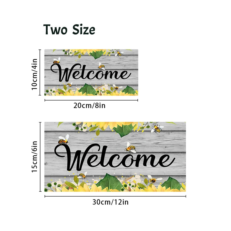 Rustic Welcome Wall Hanging Decor Wood Art Plaques Sign Door Sign for Home Living Room Front Door Decor