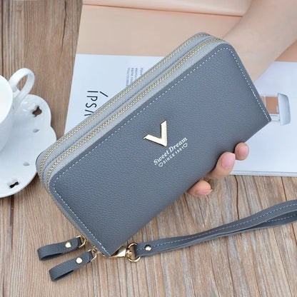 Pu Leather Women Wallets Women Purses Fashion Long Zipper Women's Wallet Money Coin Holder Female Long Purse Female Purse Zipper