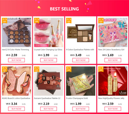 4 Colors Eyeshadow Palette with Brush Facial Contouring Highlight High Quality Female Cosmetic Cute Makeup Palette for Women