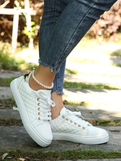 2024 Women Sneakers Tennis Platform Shoes for Women Comfort Casual Flat Tenis Woman Lace-up White Sports Women Vulcanized Shoes