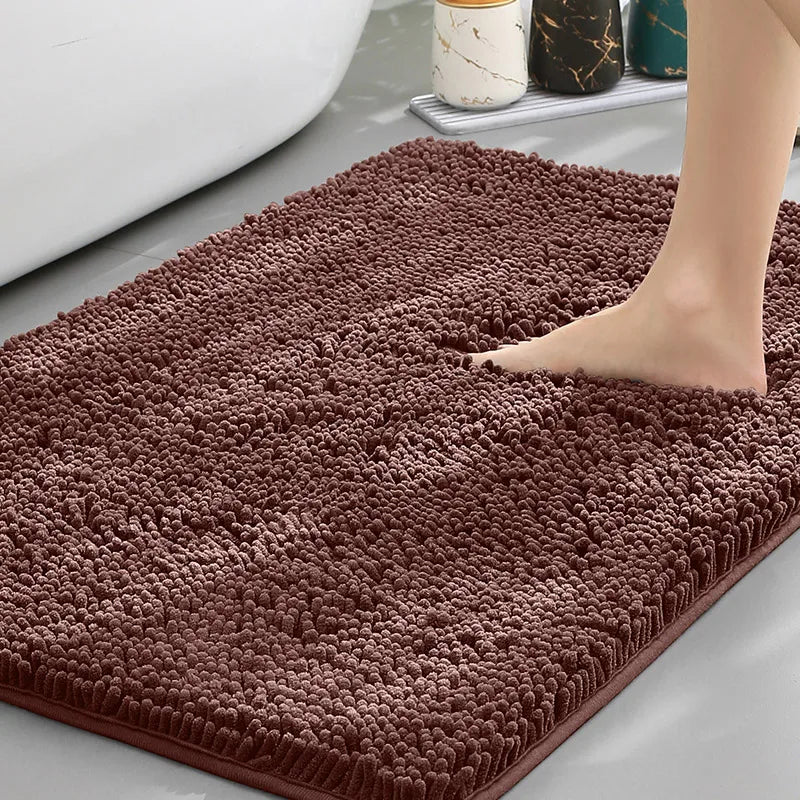 Bathroom mat chenille absorbent carpet bathroom bathtub room living room door bathroom absorbent pad